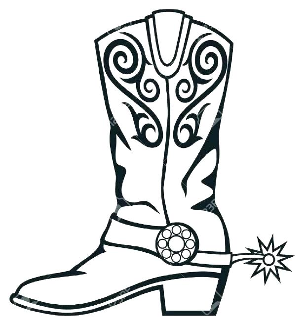 618x657 Cowboy Boot Coloring Page Cowboy Coloring Pages Printable Cowboy