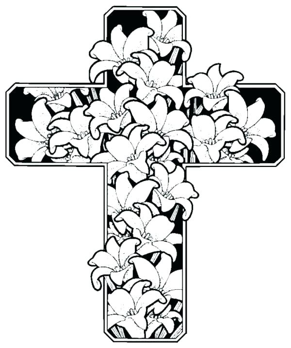 600x717 Coloring Pages Of Crosses Cliptext.co