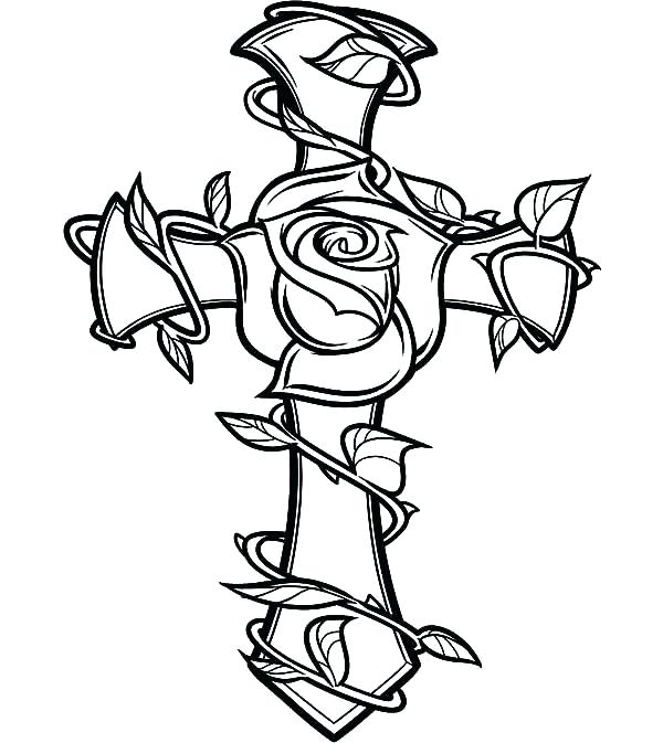 600x673 Coloring Pages Of Crosses With Flowers Coloring Pages Of Crosses
