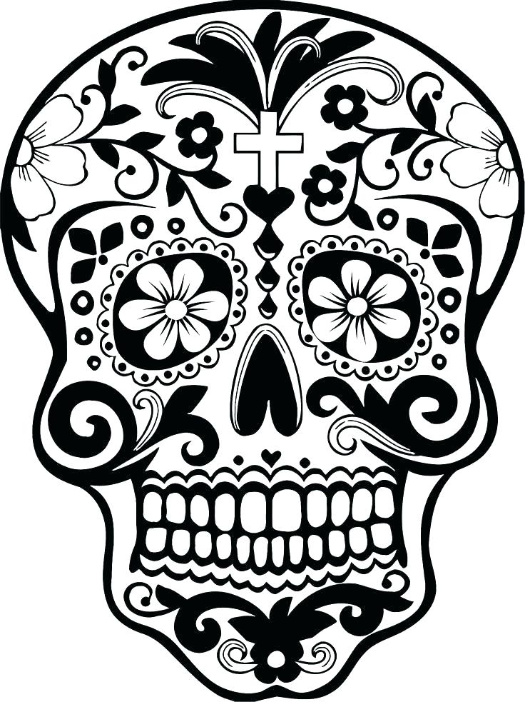 736x983 Free Printable Sugar Skull Coloring Pages Day Of The Dead Coloring