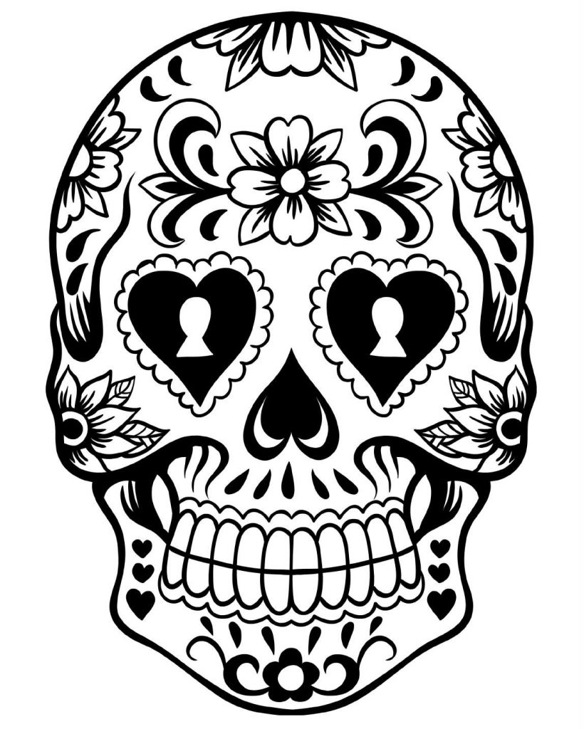 820x1024 25 Day Of The Dead Skull Coloring Page Collections Free Coloring