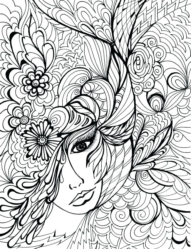 650x847 Hard Coloring Pages Free Printable Difficult Coloring Pages