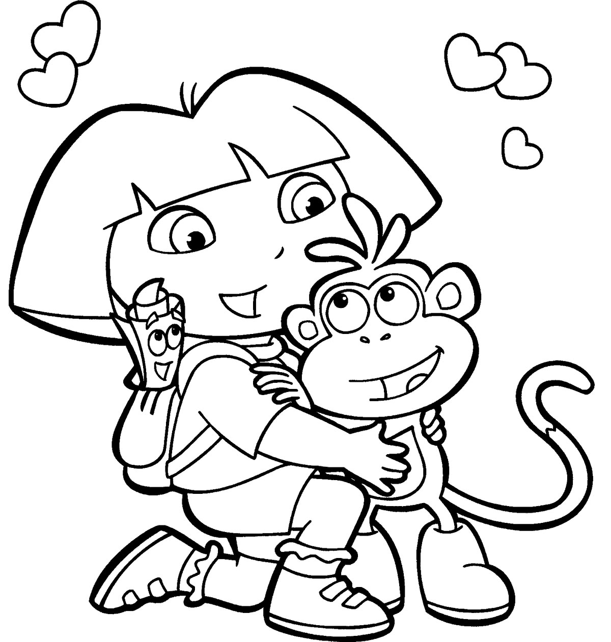 1200x1261 Awesome Dora Coloring Pages At Dora Coloring Pages On With Hd