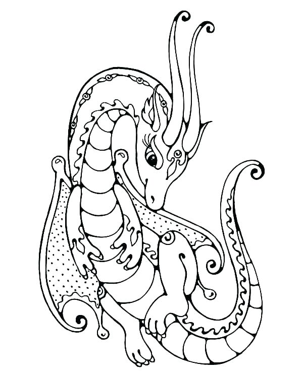 600x750 Chinese Dragon Coloring Page Cliptext.co