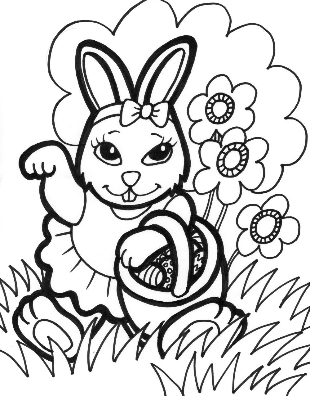 1000x1276 Free Printable Easter Bunny Coloring Pages For Kids Showy Page Mosm