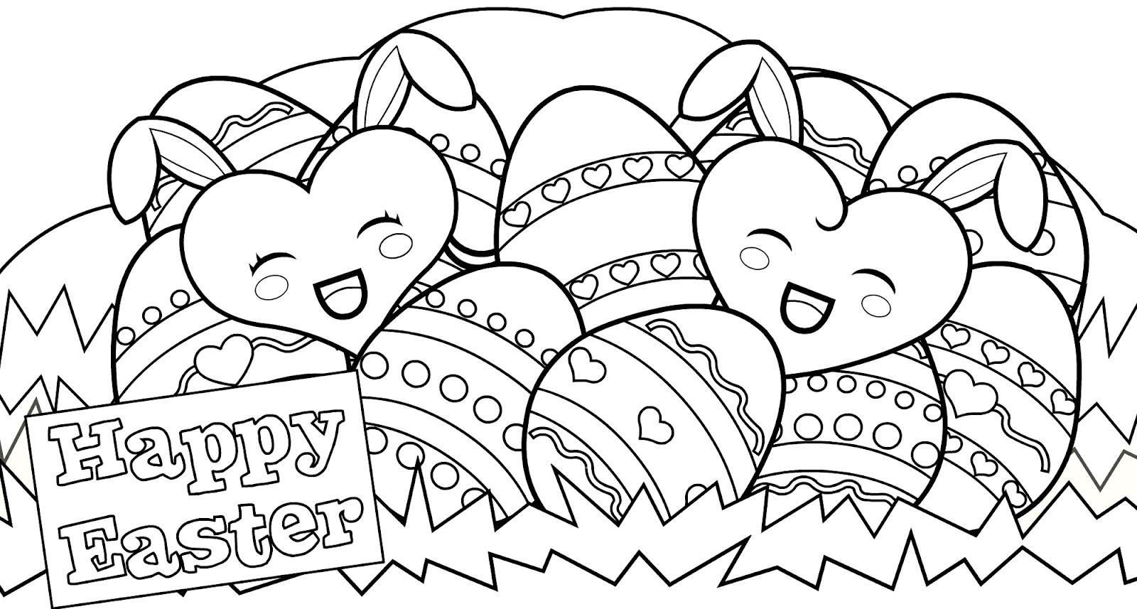 1600x857 Free Printable Easter Coloring Pages Throughout