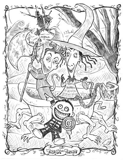 420x543 Free Printable Easy Adult Coloring Pages By Tim Burton Printable