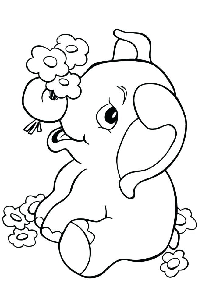 663x995 Cute Elephant Coloring Pages Happy Pictures Of Elephants To Color