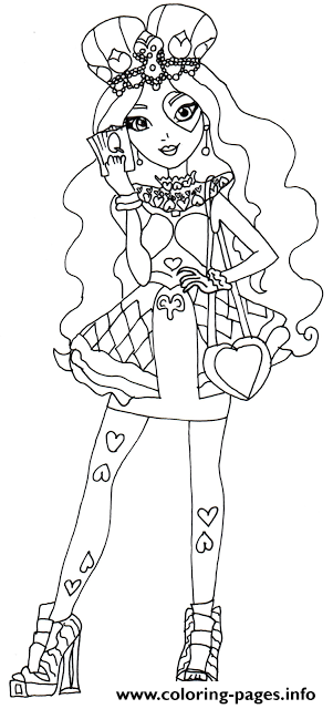 301x640 Ever After High Lizzie Hearts Coloring Pages
