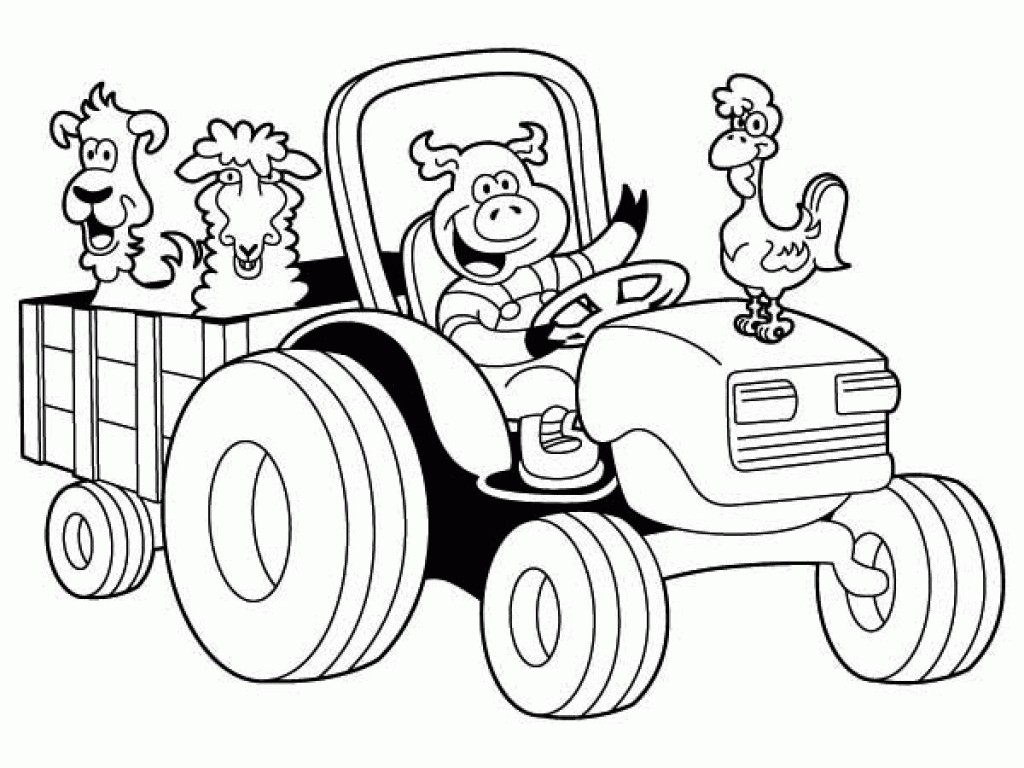 1024x768 Simple Tractor Coloring Pages Fresh Free Printable Farm Animal