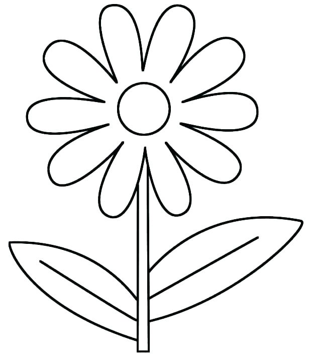 615x718 Easy Flower Coloring Pages Flower Coloring Sheets Easy Flower