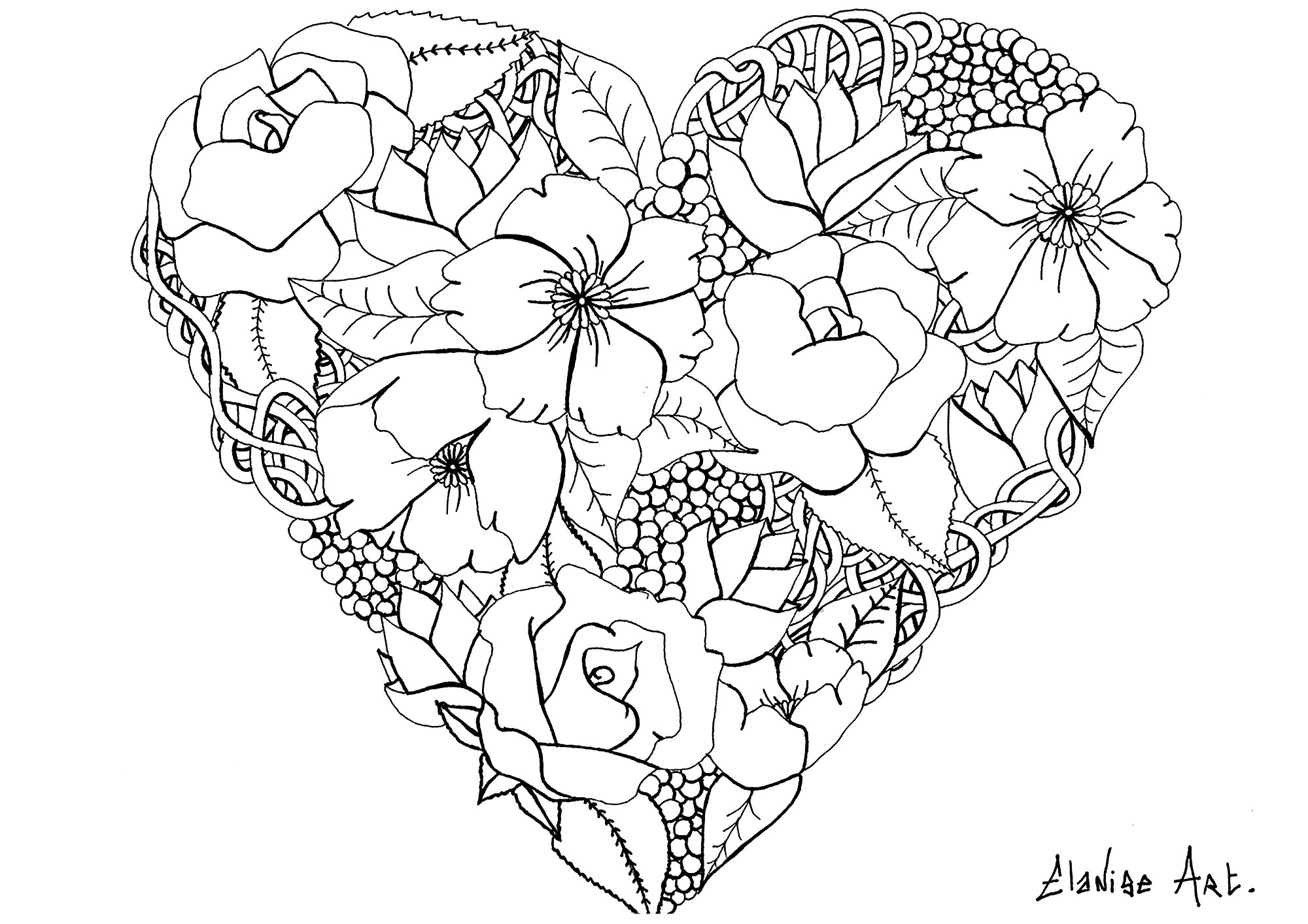 2000x1414 Adult Coloring Pages Flowers With Flower For Adults Az Free