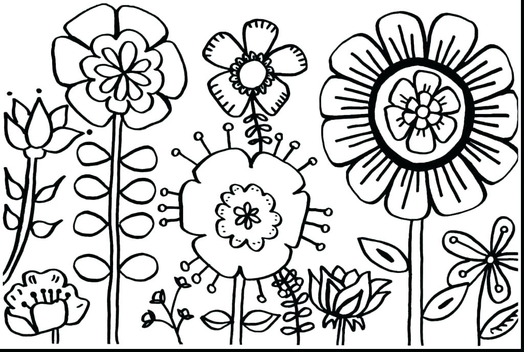 1024x689 Flowers Coloring Pages Free Printable Flower Coloring Pages