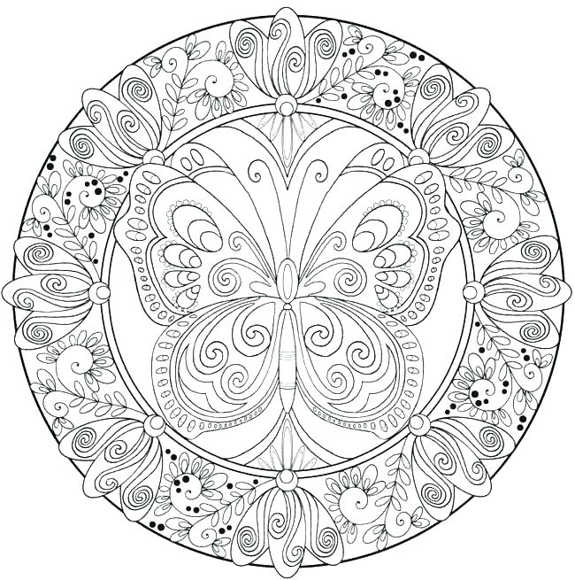 650x655 Lotus Mandala Coloring Pages Free Printable Easy Mandala Coloring