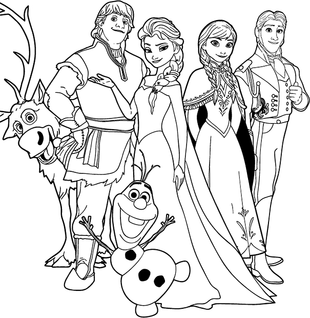 605x620 Free Frozen Coloring Pages To Print Printable