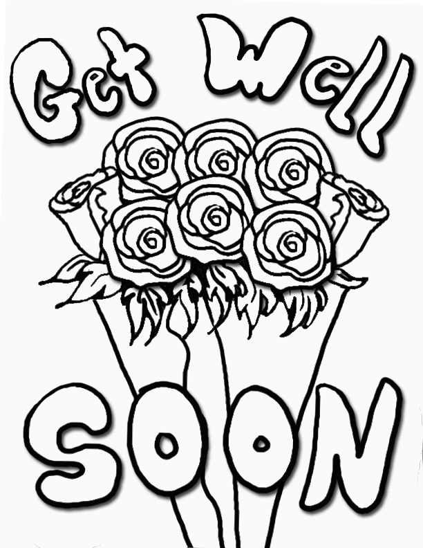 612x792 Feel Better Coloring Pages Get Well Soon With Roses Enjoy