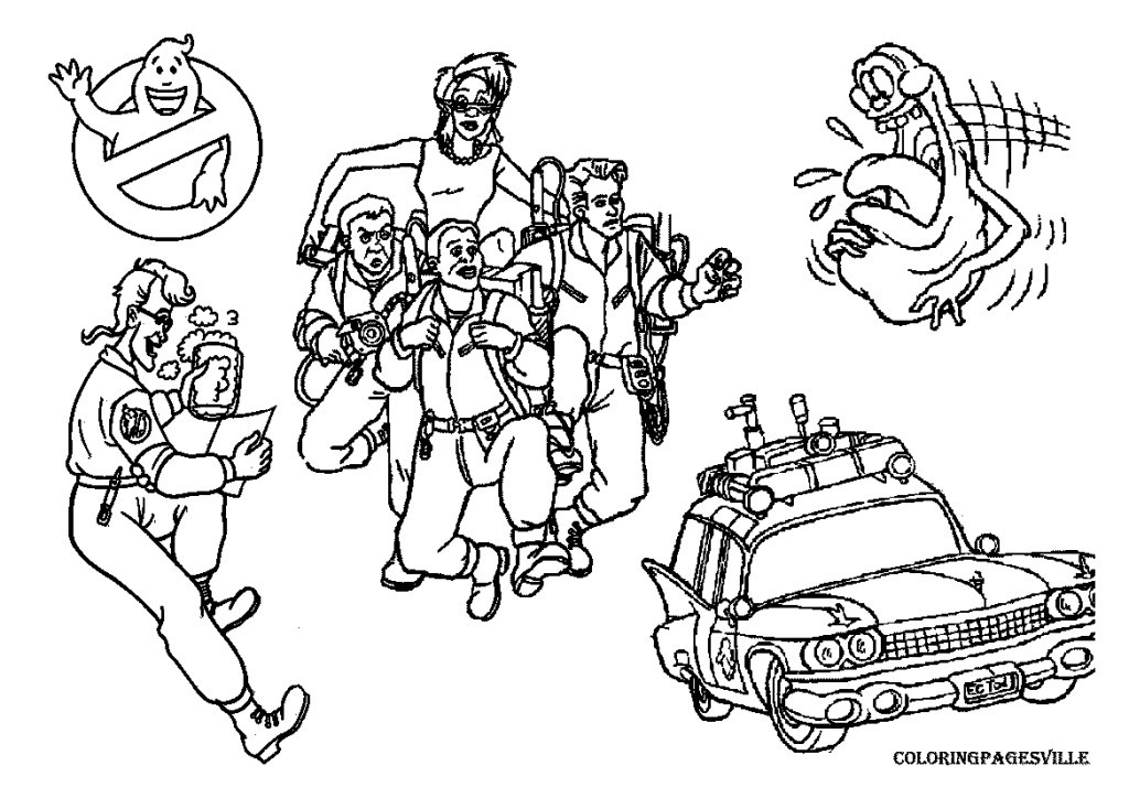 1024x724 Ghostbusters Coloring Pages Bebo Pandco
