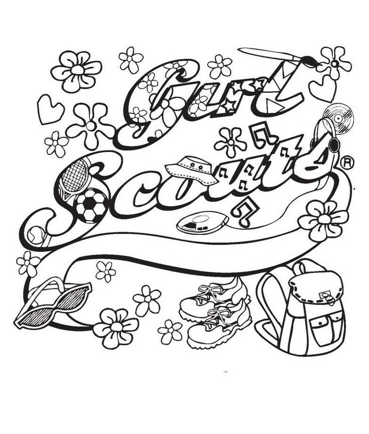 736x865 Brownie Girl Scout Coloring Pages Girl Scout Ribbon Coloring
