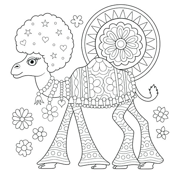 600x582 Camel Coloring Page Hippy Coloring Pages Free Hippie Camel