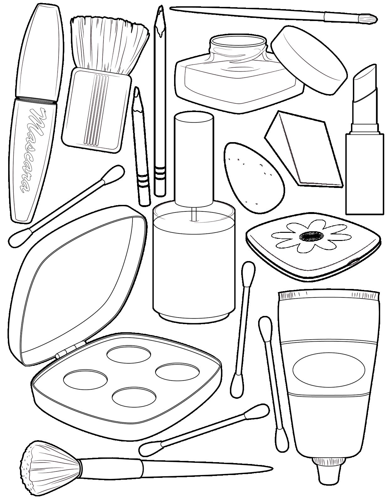 1237x1600 Makeup Coloring Pages Online Barbie Free Printable For Children
