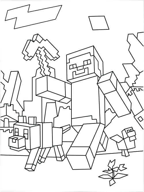 500x667 Minecraft Coloring Book As Well As Coloring Pages For Kids Medium