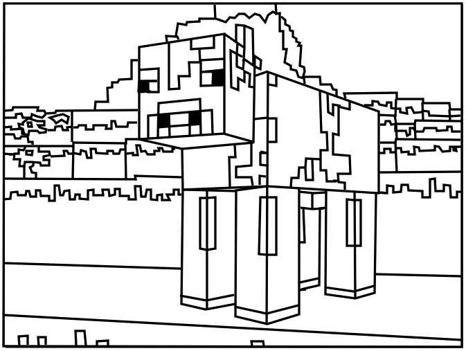 673x507 Printable Minecraft Cow Coloring Pages. Fonts