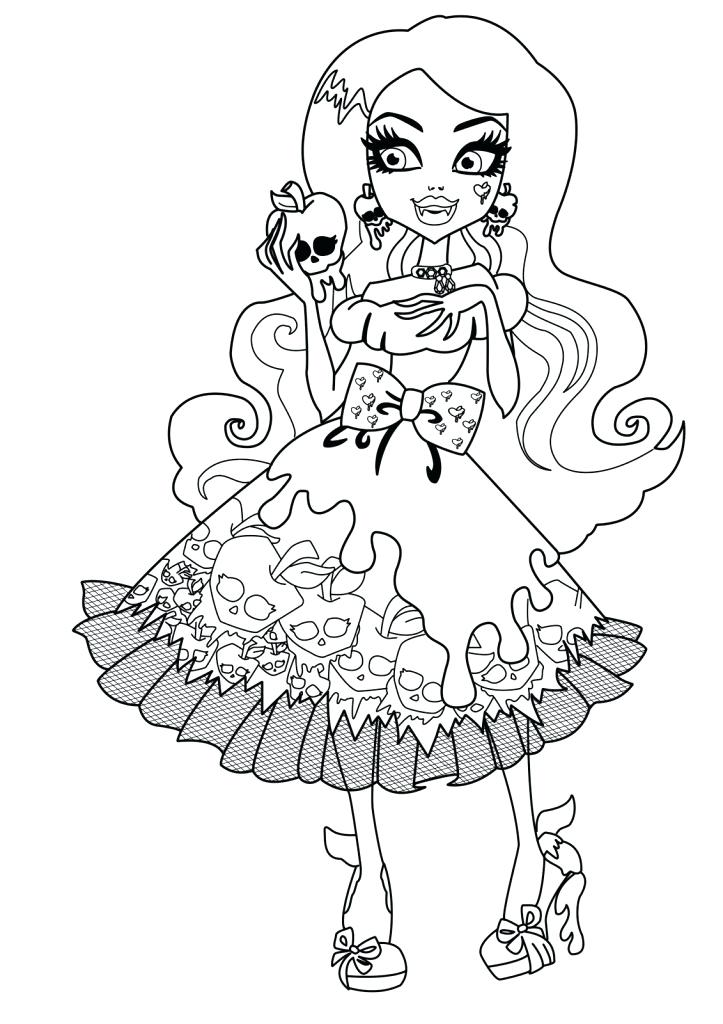 723x1024 Monster High Black And White Coloring Pages Free Printable Monster