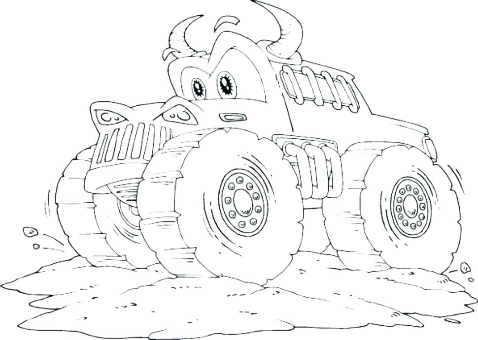 970x691 Maximum Destruction Monster Truck Coloring Pages Free Printable