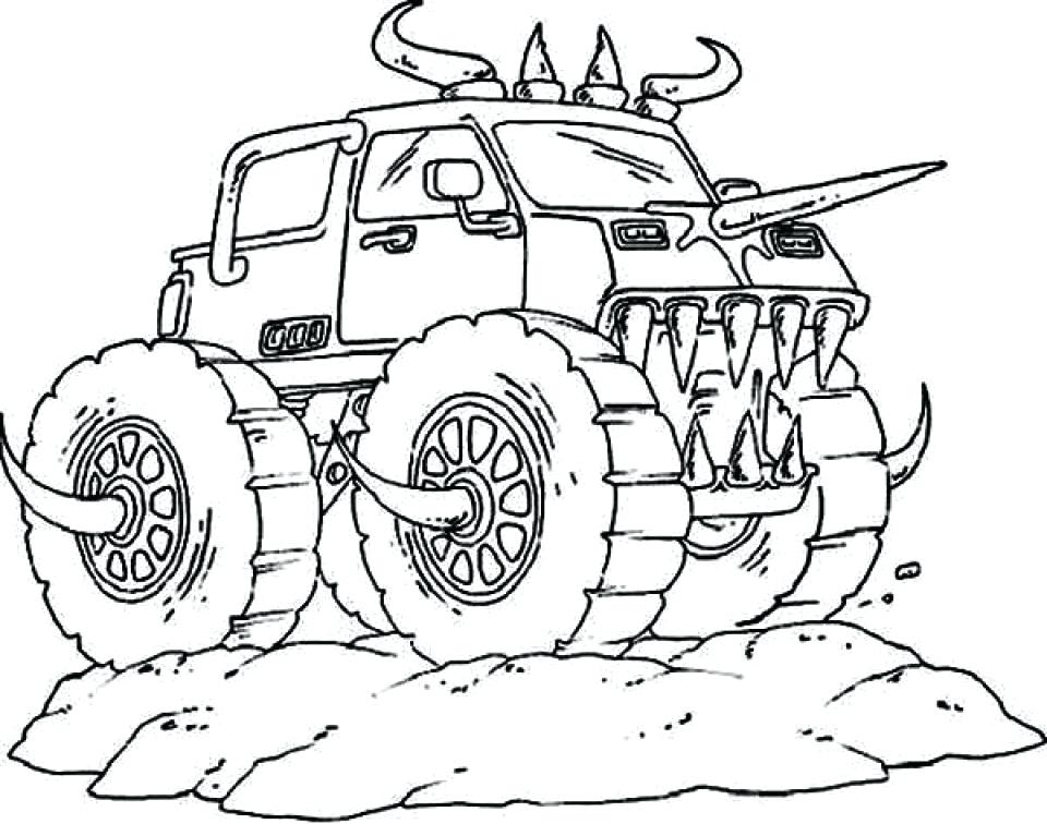 960x756 Coloring Pages Monster Truck