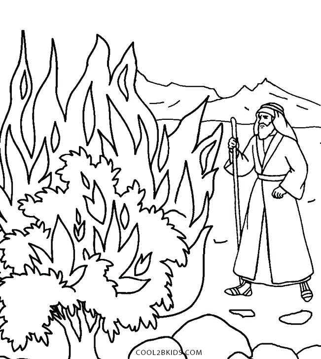 651x728 Moses Coloring Pages Burning Bush Coloring Pages Coloring Sheets