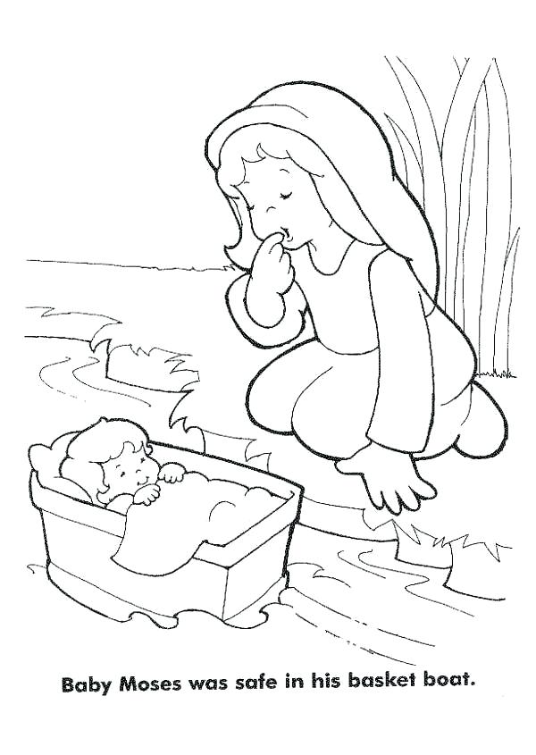 600x845 Baby Moses Coloring Page By Coloring Page Unique Ideas On Crafts