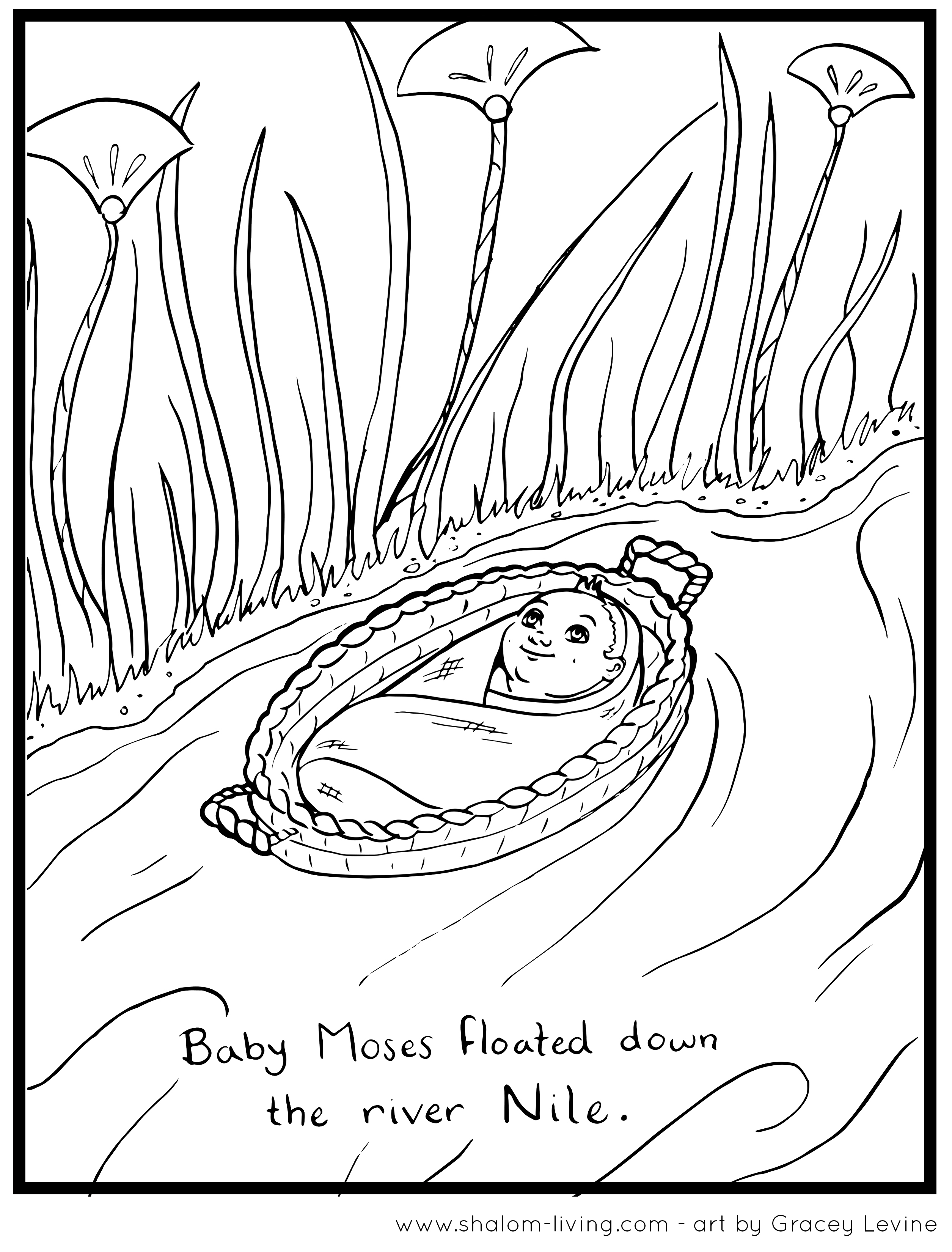 2510x3300 Baby Moses Coloring Page Free Passover Pages At Shalom Living