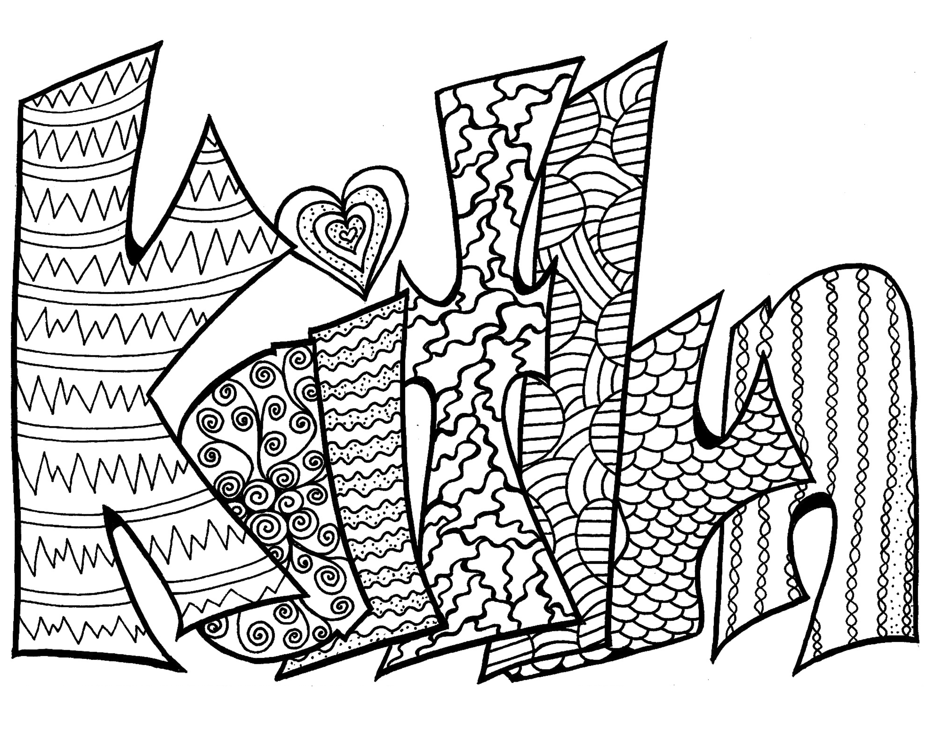 3000x2400 Kaitlyn Free Printable Name Coloring Page Stevie Swift