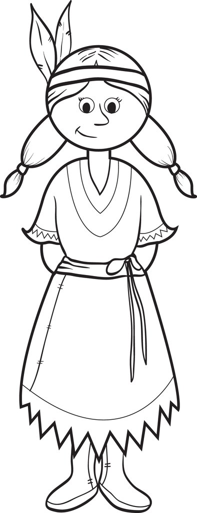 394x1024 Free Printable Native American Coloring Page For Kids