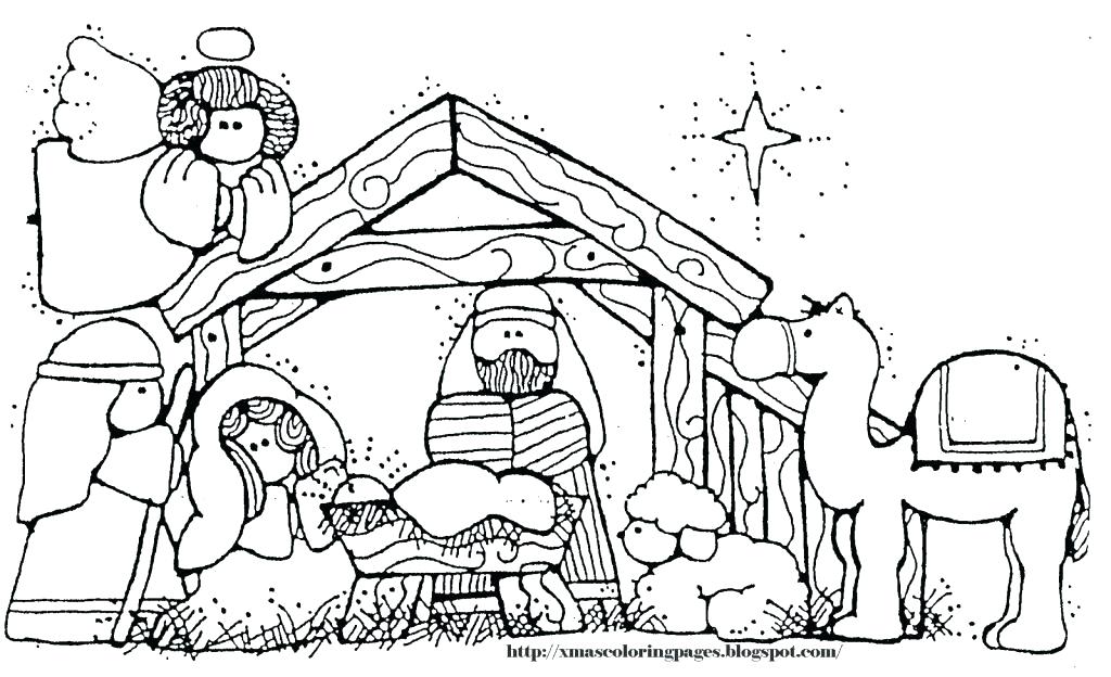 1024x624 Free Printable Nativity Scene Coloring Pages Manger Coloring Pages