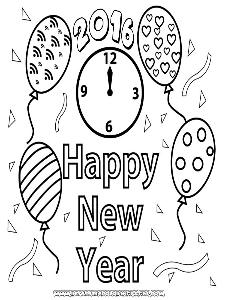 768x1024 Print Out Happy New Year Coloring Page For Kids Archives Within