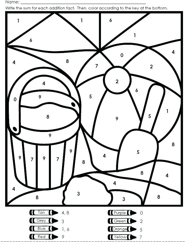 647x849 Free Color By Number Addition Color By Number Worksheets Summer