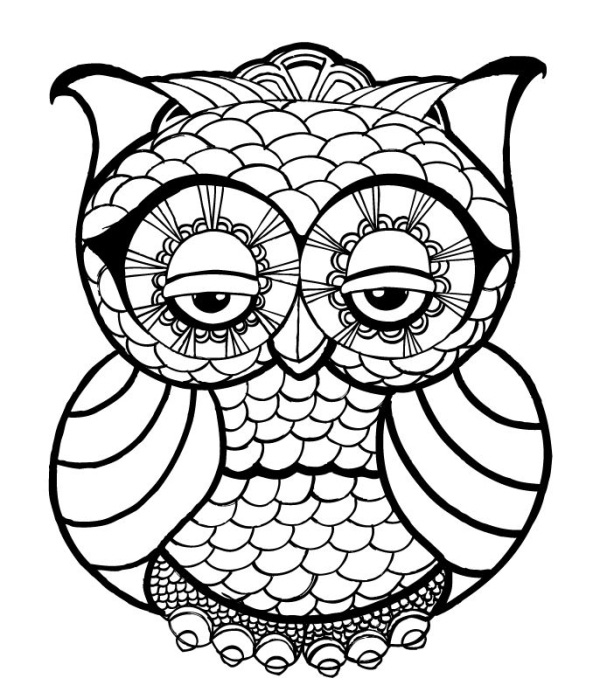 600x699 Free Printable Owl Coloring Pages Owl Coloring Pages For Adults