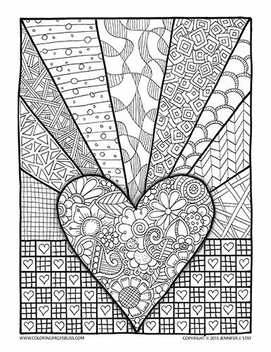 386x500 Coloring Page Valentines Day Abstract Doodle Zentangle Paisley