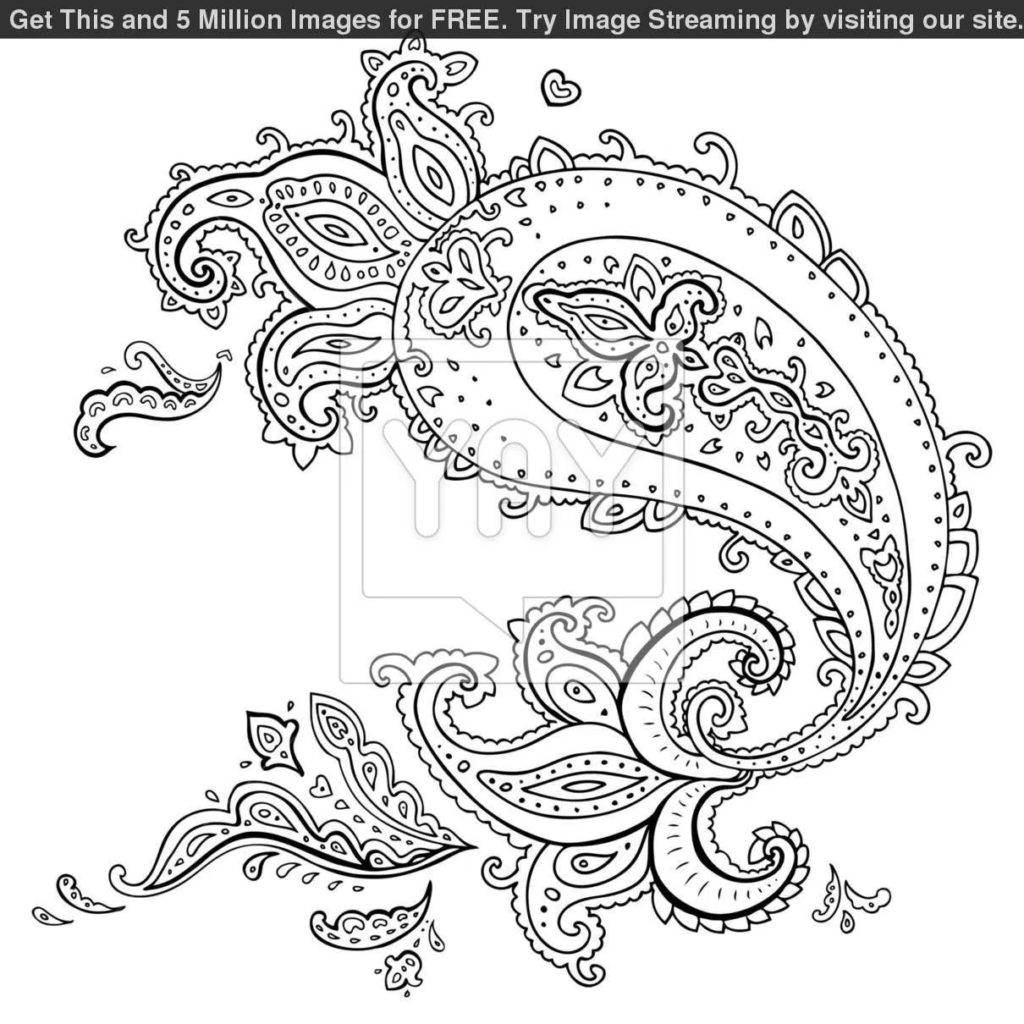 1024x1024 Free Paisley Coloring Pages