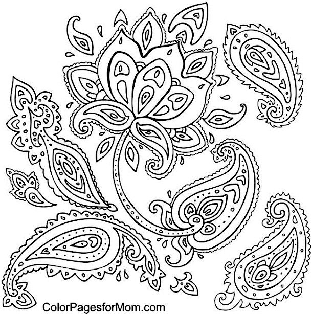 610x614 Free Printable Paisley Coloring Pages Paisley Coloring Page 5
