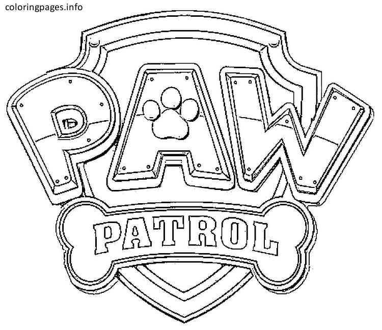 750x648 Paw Patrol Shield Coloring Page Paw Patrol Paw