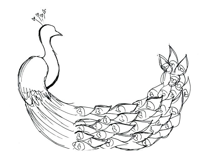 640x521 Beautiful Peacock Coloring Pages For Kids And Realistic Peacock