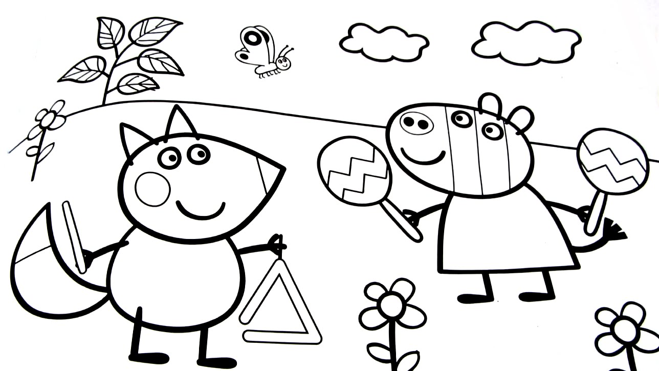 1288x725 Peppa Pig Coloring Book Preschool For Pretty Page Free Printable