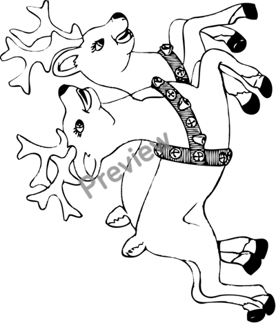 400x468 Free Printable Reindeer Coloring Page For Kids