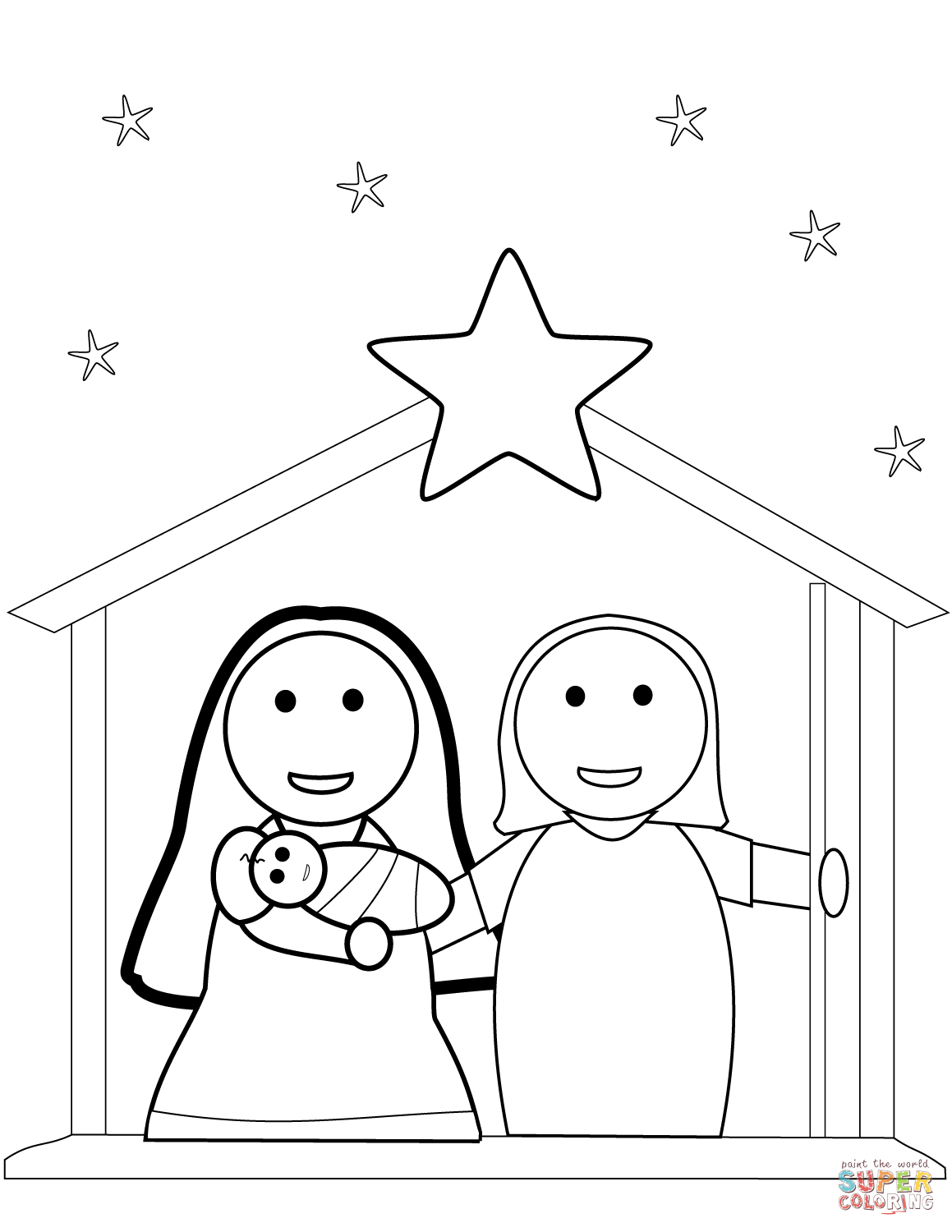 1159x1500 Christmas Nativity Scene Coloring Page Free Printable Coloring