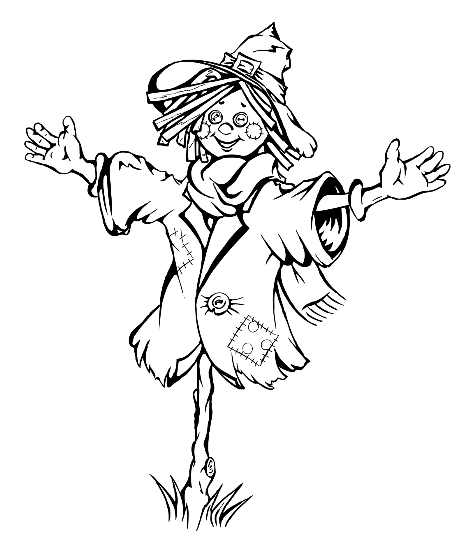 1592x1886 Printable Scarecrow Coloring Pages Coloring Me