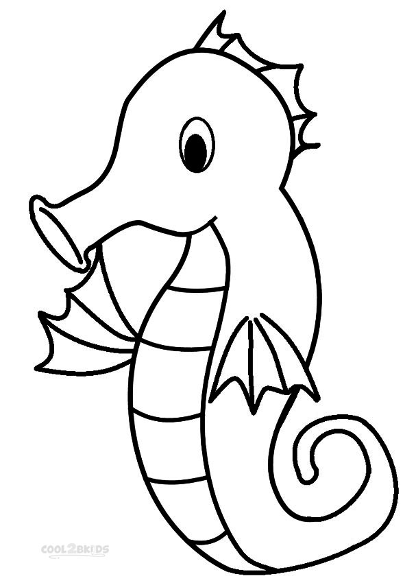607x850 Seahorse Coloring Pages Free Printable 1 For Kids 16976