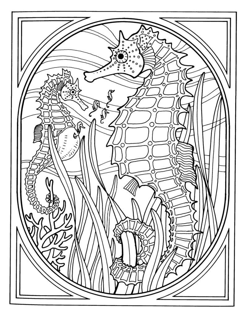 791x1024 Seahorse Coloring Pages Mandala Art Seahorses Free Printable