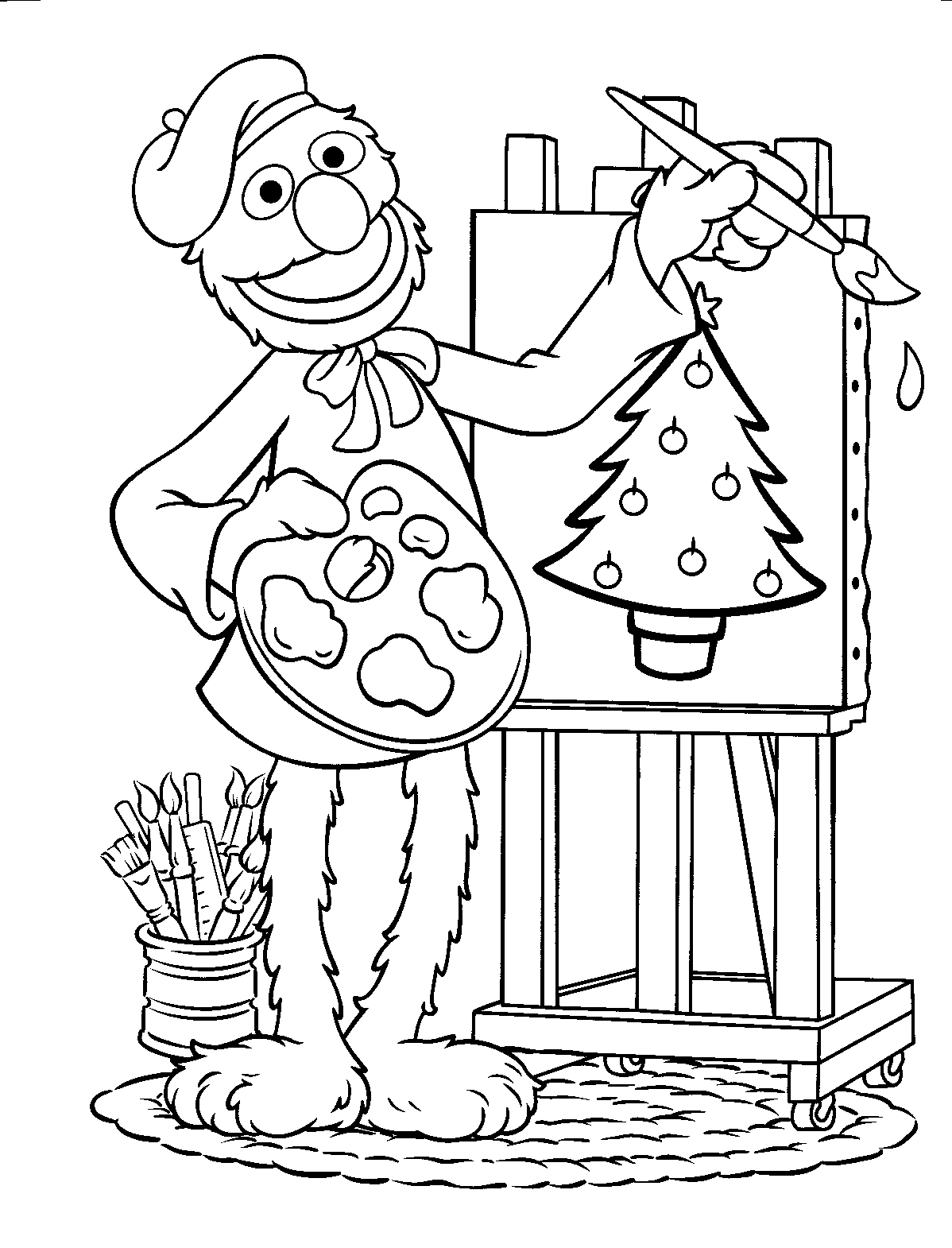 1198x1570 Sesame Street Christmas Coloring Pages